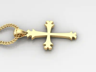 Light Gold 18K Cross Pendant 1CP025 3D print model