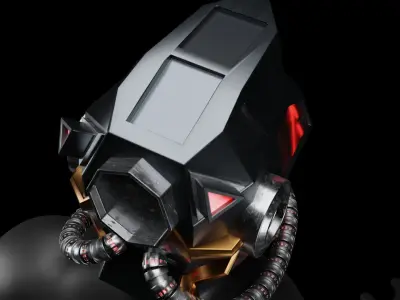 Sci-Fi Helmet 3D model 10