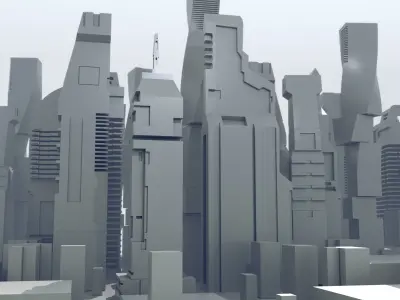 sci fi bilding set 3D model