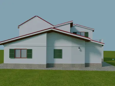 Low Poly Game Ready House 3D Model Low-poly 3D model