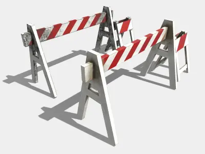 Road Barriers Low-poly 3D model