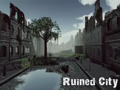 Ruined City Update Low-poly 3D model