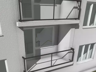 Prefabricated apartment building system T06B 3D model