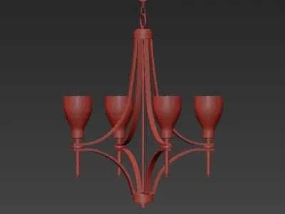 Hex 26 12 Wide Warm Antique Brass 6 Light Chandelier 3D model