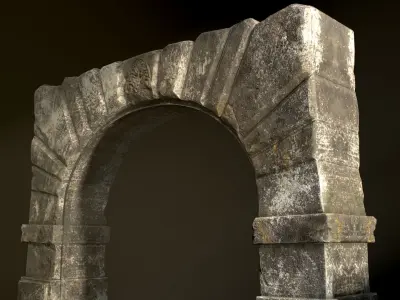 Medieval Fortress Stone Arch Low-poly 3D model