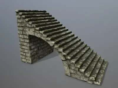 stairs stone arch Low-poly 3D model