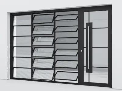 Aluminium door 323 3D model