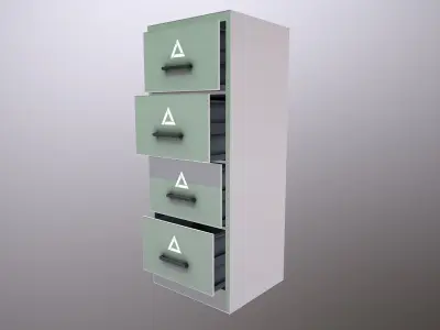 Futuristic Filling Cabinet Low-poly 3D model