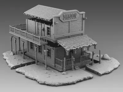 Old saloon 3D print model