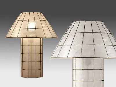 Geometric Table Lamp with Sculptural Design 3D model