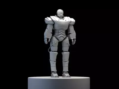 3D High Poly Cyborg Bust 3D model scifi Robot 3D model