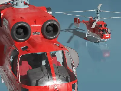  Kamov KA 32 Firefighting Helicopter Simplified Interior 