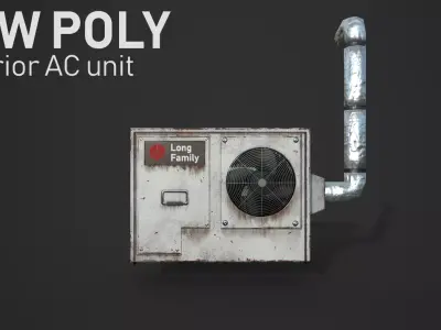 Low Poly Exterior Air Conditioning Unit Low-poly 3D model