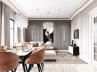 Living room interior design 3D model