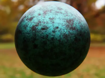Realistic Green Oxidized Bronze - Procedural Shader Texture