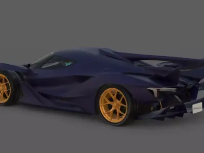 2018 Apollo Intensa Emozione Carbon Purple 3D Model  Hypercar Low-poly 3D model