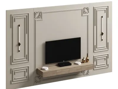 Modern TV Wall 08 3D model