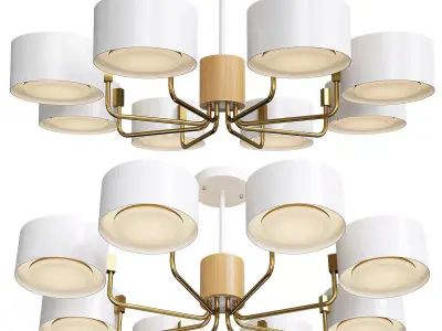 Modern Ceiling Light Wood Color of Macarons Bedroom  Low-poly 3D model