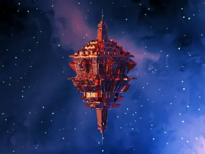 Sci-Fi Space Base Ship Station Center Alpha 3D model