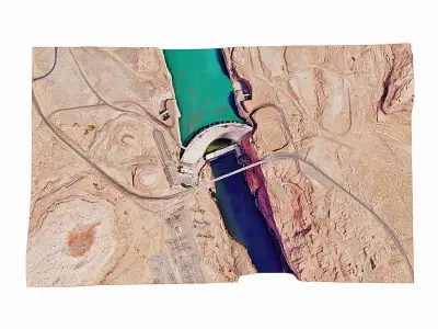 Glen Canyon Dam Low-poly 3D model