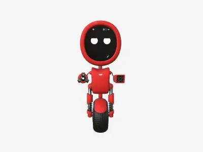 Wheel Robot H08 Red - SciFi Character Design Low-poly 3D model