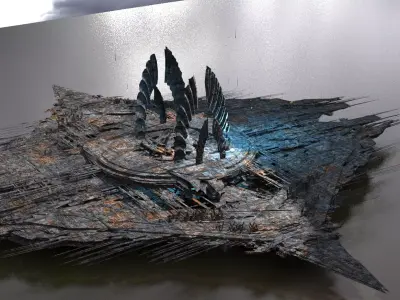 Hive Aquarium courtyard 3D model