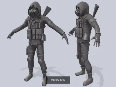 Military Character collection 3D Model Pack