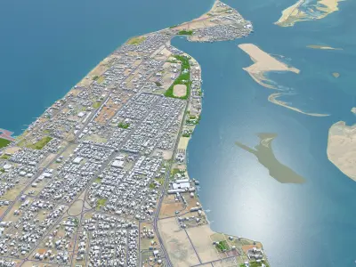 Umm Al Quwain City in United Arab Emirates UAE Low-poly 3D model