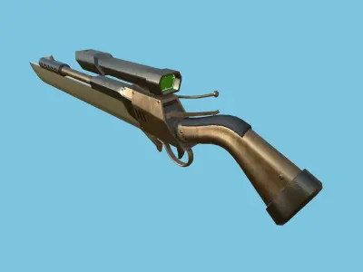 Sniper Gunblade 01 - Bronze Black - Weapon SciFi Design Low-poly 3D model