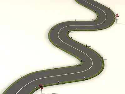 Road with curves 3D model