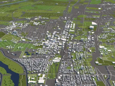 Albuquerque USA 50x50km City Map 3D model