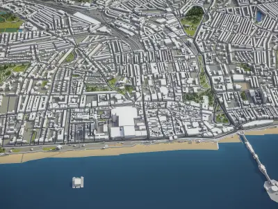 Brighton - 3D City Model Low-poly 3D model