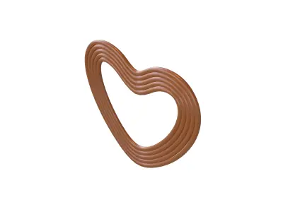 Line Heart Icon v1 006 Low-poly 3D model