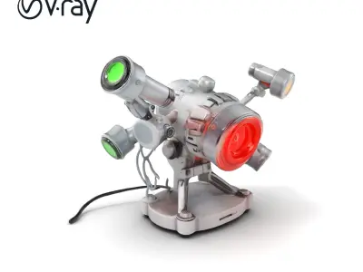 Futuristic Kinetic Lamp with Articulating Arms model pack Low-poly 3D model