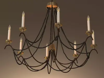 18th C Italian Bead Chandelier 45 3D model