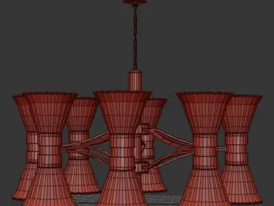 chandelier made of glass and gold 3D model purchase