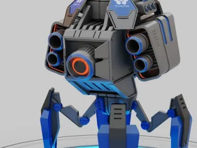 Spy Robot rigged - animated character 3D model
