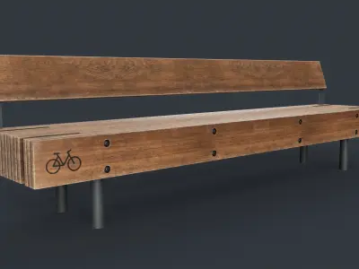 Modern Outdoor Bench 54 PBR Game Ready Low-poly 3D model