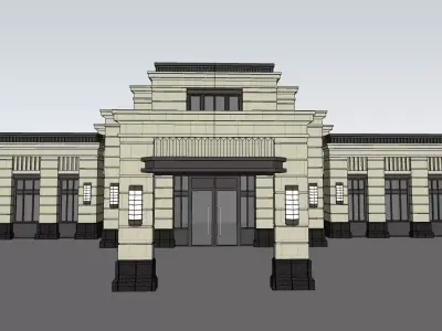 office building neoclassical 3d model 3D model