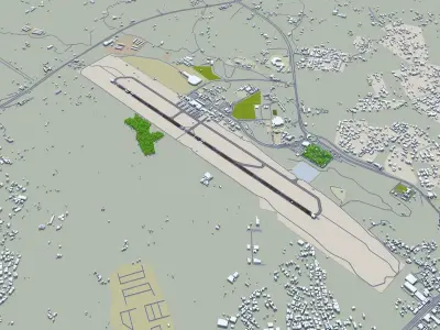 Abha Airport 10km Low-poly 3D model