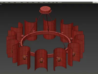 AVAIL chandelier made of glass and metal Low-poly 3D model