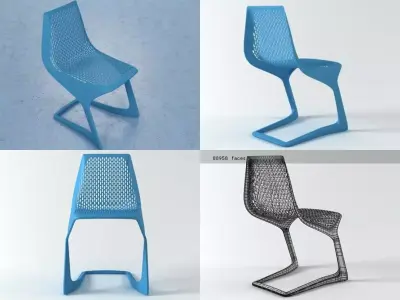 Myto different colored chairs 3D model