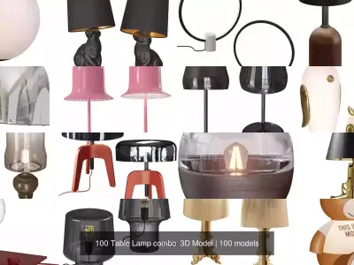  100 Table Lamp combo  3D Model 3D Model Pack