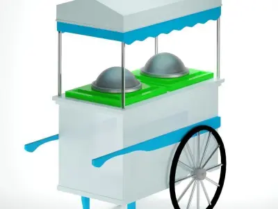 Ice cream cart Low-poly 3D model