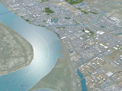 Wuhu Anhui China 40km AI Low-poly 3D model