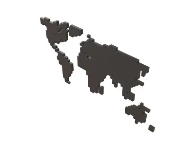 Earth Map Cube Style v2 001 Low-poly 3D model