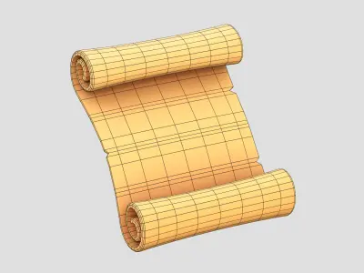 Scroll Cartoon Low-poly 3D model