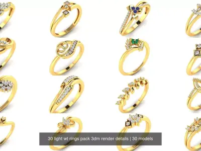 30 light wt rings pack 3dm render details