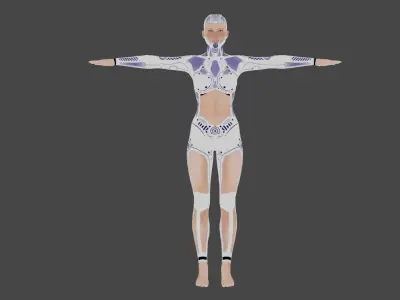 Cyber Female Low-poly 3D model
