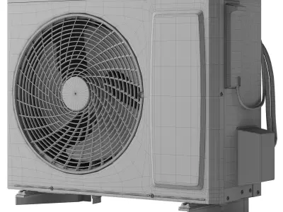 Outdoor unit of Ishimatsu air conditioner Low-poly 3D model